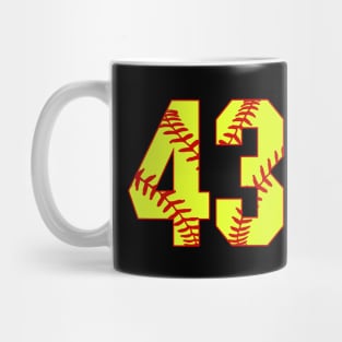 Fastpitch Softball Number 43 #43 Softball Shirt Jersey Uniform Favorite Player Biggest Fan Mug